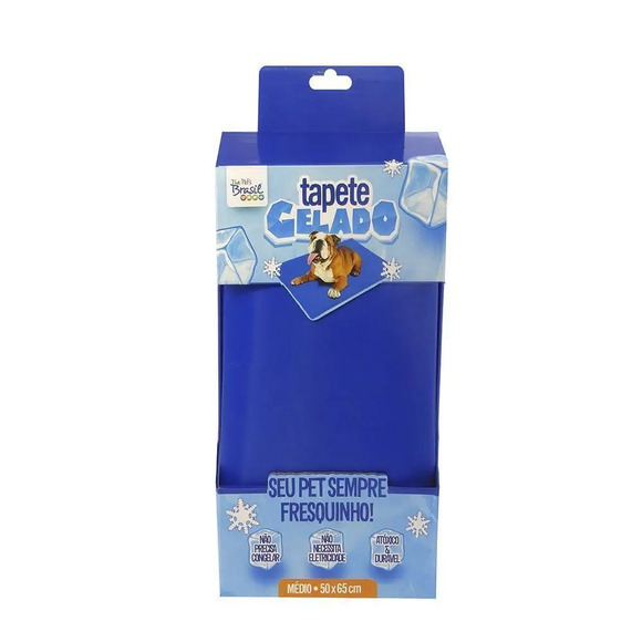 Tapete Gelado para cães Azul The Pets Brasil Médio