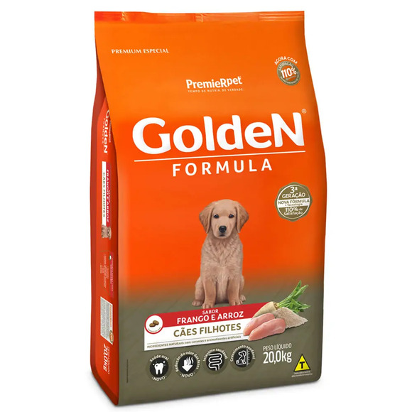 Ração Golden Fórmula Cães Filhotes Frango e Arroz 20 kg