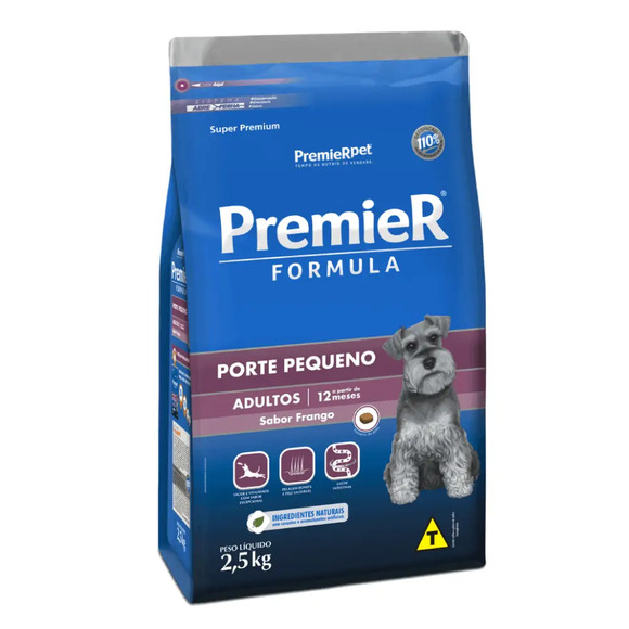 Ração Premier Formula Cães Adultos Raças Pequenas Frango 2,5 kg