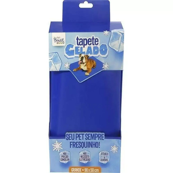 Tapete Gelado para cães Azul The Pets Brasil Grande