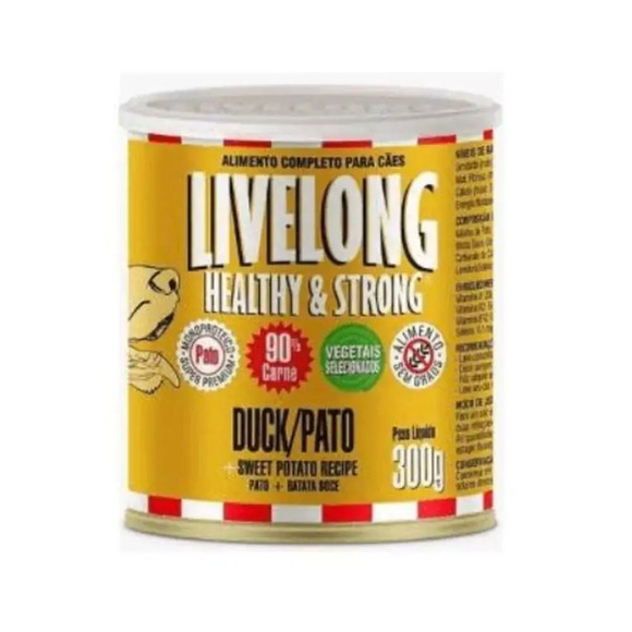 Ração Úmida LiveLong Dogs Pato 300 g
