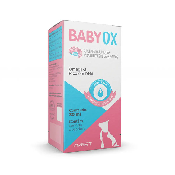 Suplemento Avert BabyOx para Cães e Gatos Filhotes 30 ml
