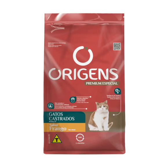 Ração Origens Gatos Castrados Frango 10,1kg