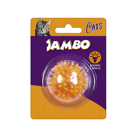 Bola Gato Luz Espinho Jambo Laranja Mini