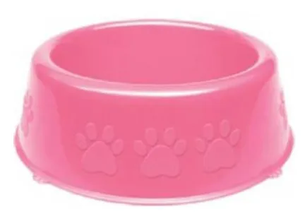 Comedouro Plastico Patinhas Medio Rosa 1900 ml