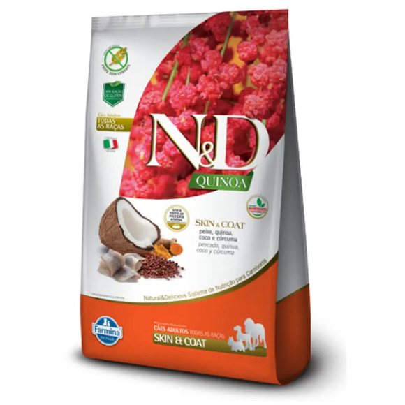 Ração N&D Quinoa Cães Adultos Skin & Coat Peixe 10,1 kg