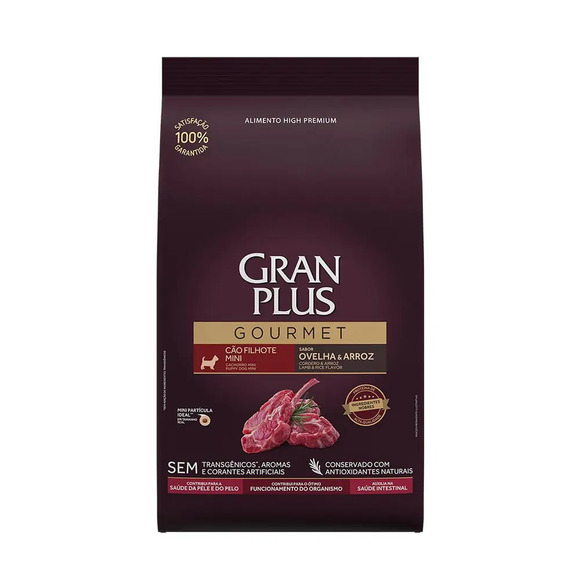 Ração GranPlus Gourmet Cães Filhotes Mini Ovelha e Arroz 1 kg
