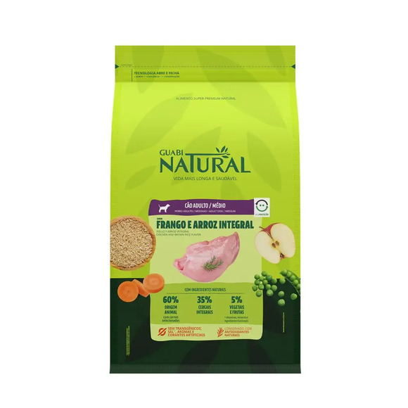 Ração Guabi Natural Cães Adultos Médio Frango e Arroz 20 kg