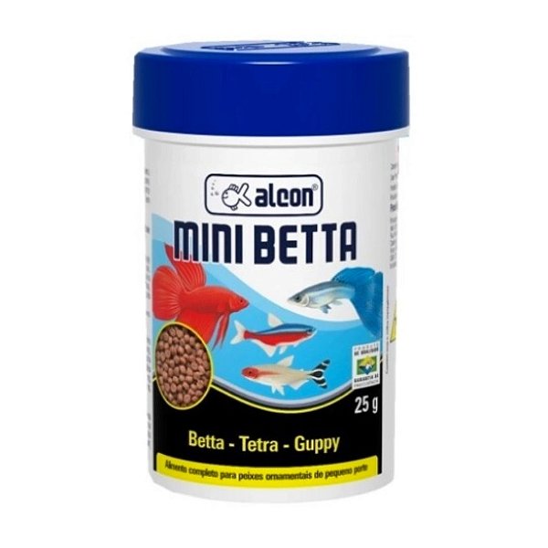Ração Alcon Mini Betta Peixes Ornamentais Pequeno Porte 25 G