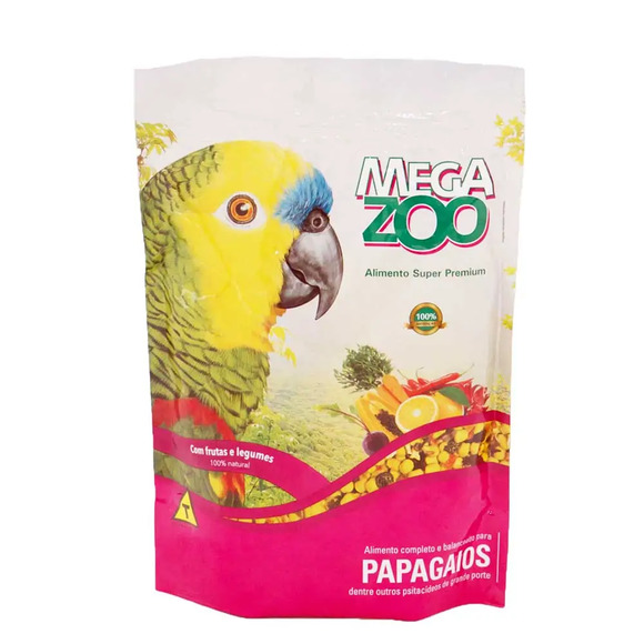 Ração para Papagaio com Frutas e Legumes Megazoo 600g