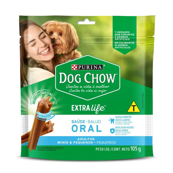 Petisco Dog Chow Extra Life Adultos Minis e Pequenos 7 unidades 105 g
