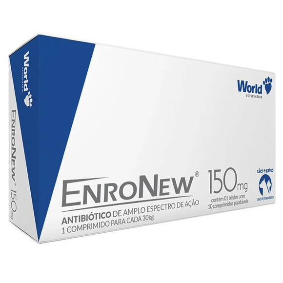 Antimicrobiano World Enronew Cães E Gatos 150 Mg Único