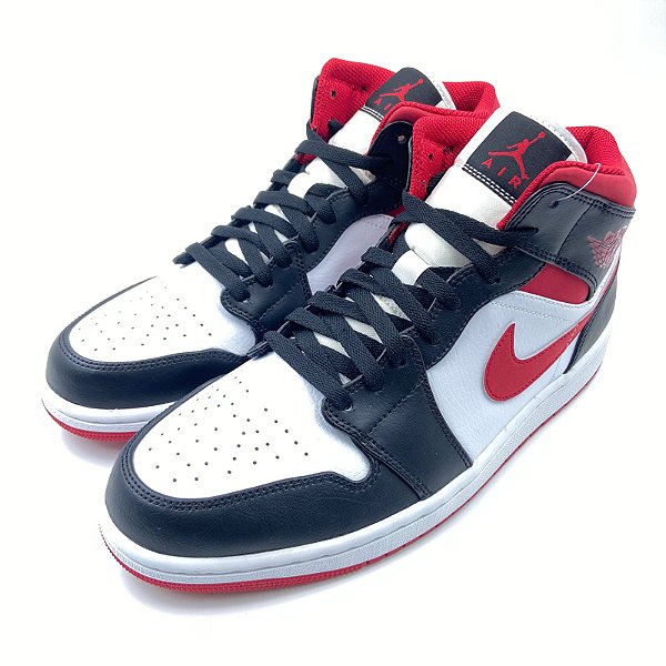 JORDAN 1 MID GYM RED BLACK WHITE