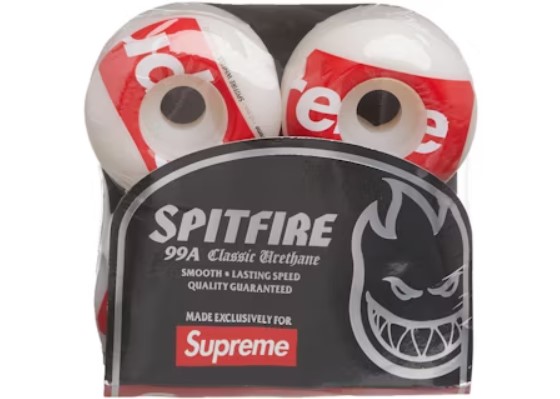 SUPREME X SPITFIRE RODAS DE SKATE LOGO WHITE