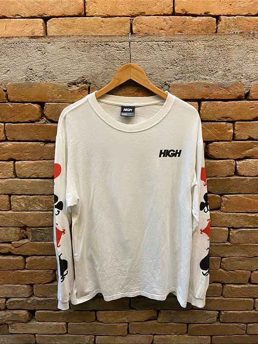 CAMISETA HIGH MANGA LONGA CARDS WHITE