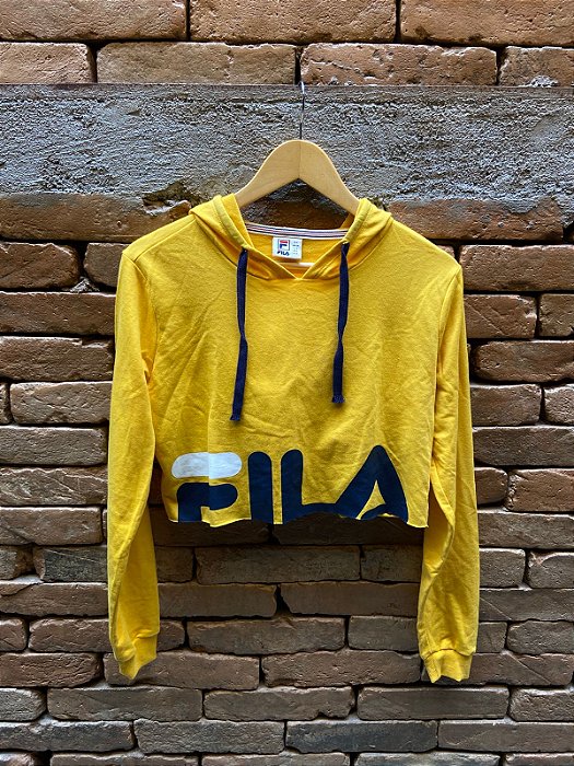 CROPPED FILA MANGA LONGA AMARELO