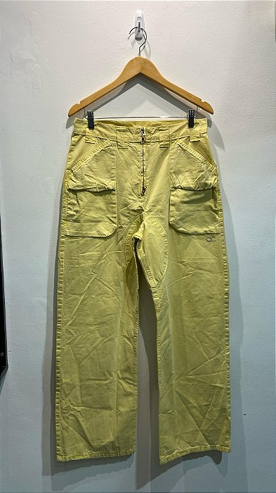 CALÇA QUADRO CREATIONS DOUBLE ZIP YELLOW