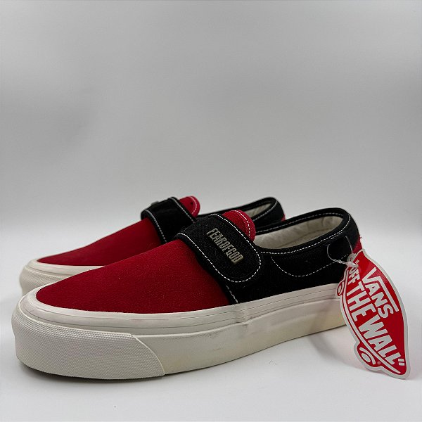 FEAR OF GOD X VANS SLIP-ON 47 V DX RED BLACK