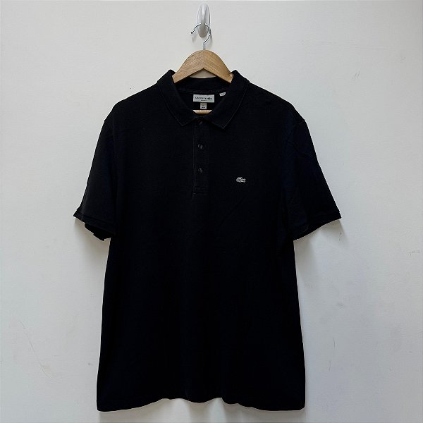 CAMISETA POLO LACOSTE SLIM FIT PRETA