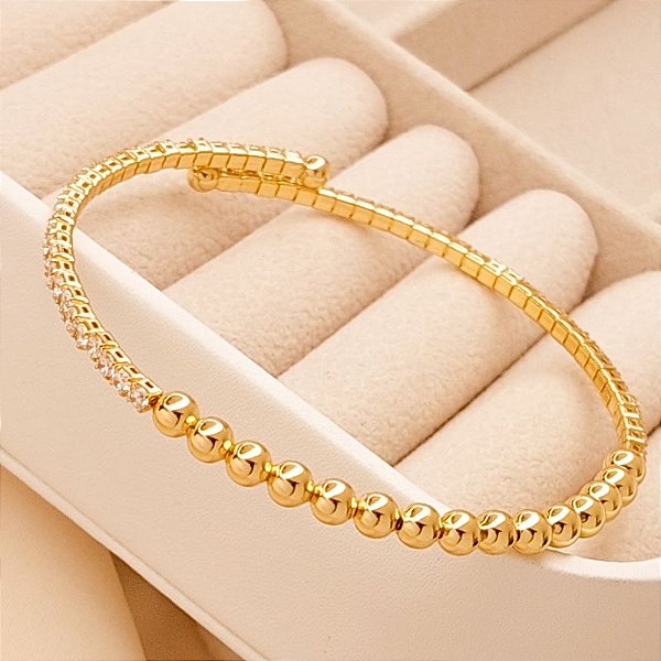 BRACELETE ESFERAS C ZIRCONIAS CRAVEJ