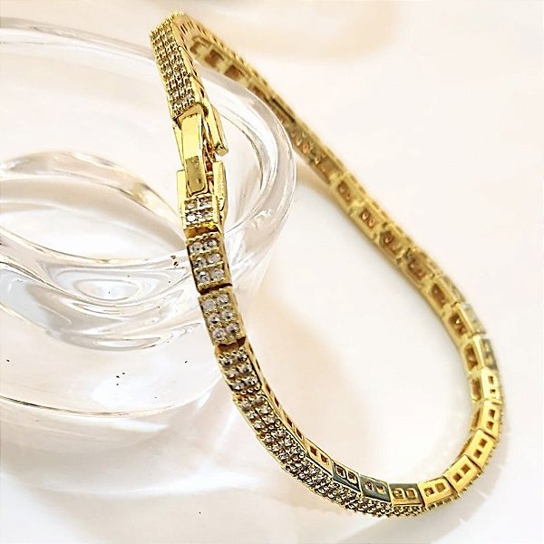 PULSEIRA BRACELET LUXO COM 6 ZIRC P/ RETAN