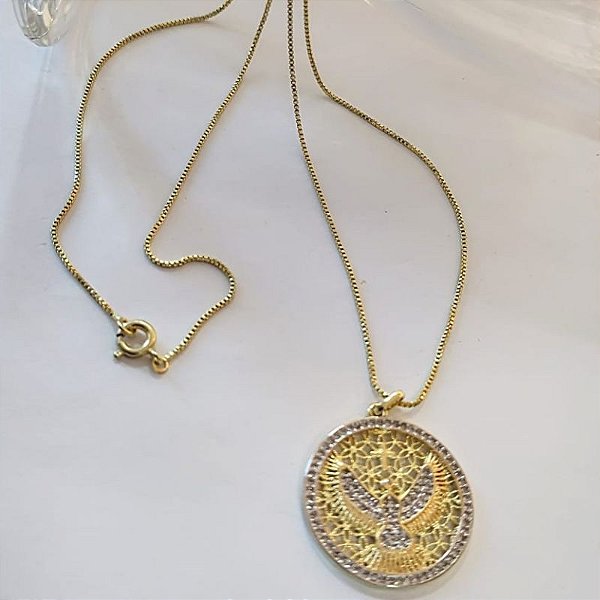 GARG VENEZ + MEDALHÃO ESPIRITO SANTO CRAV ZIRC