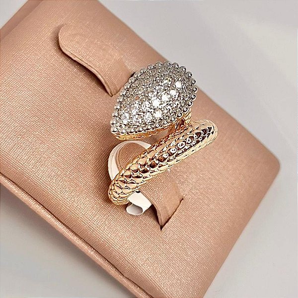 ANEL LUXO LARGO ESTILO GOTA CRAVEJADO C REGULAGEM