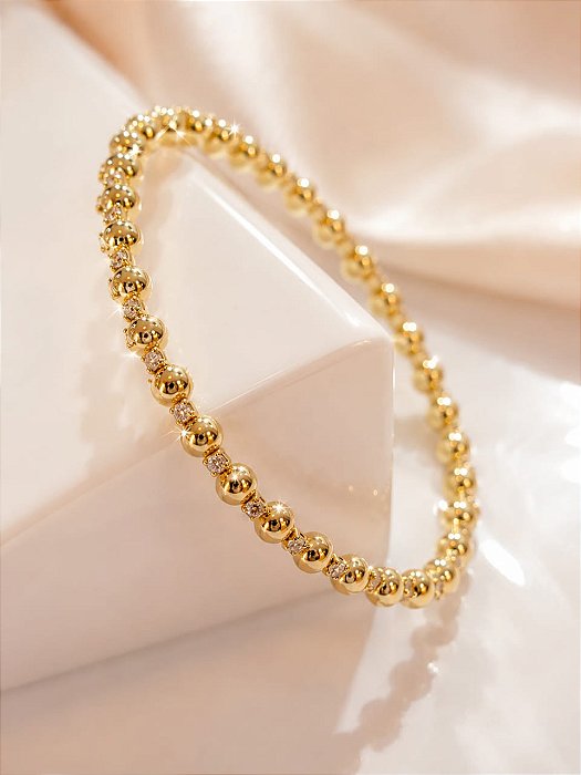 BRACELETE ARO REG ESFERA E ZIRC INTERC