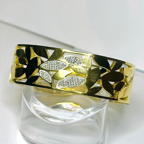 BRACELETE FOLHAS 18K