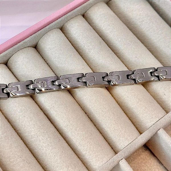 BRACELETE MASCULINO SEQUENCIAL AÇO 22CM