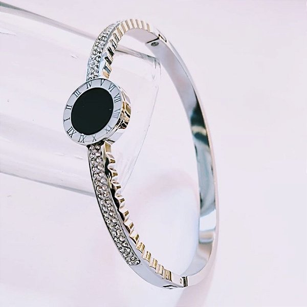 BRACELETE RESINA E CRISTAL LARG