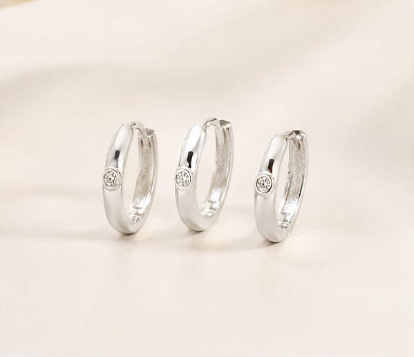 BRINCO TRIO ARGOLINHAS C PONTO ZIRCONIA