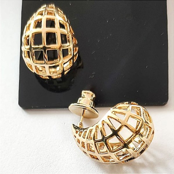 Brinco - BRINCOS GOTA MAXIMALISTA TELADA PING COM TARRACHA ESPECIAL18K