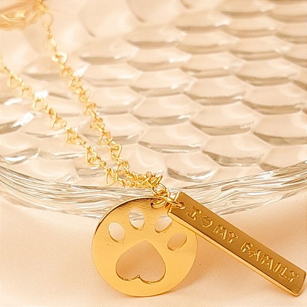 Pulseira - COLAR ELOS CORAÇÃO PET E FAMILY 45+5CM
