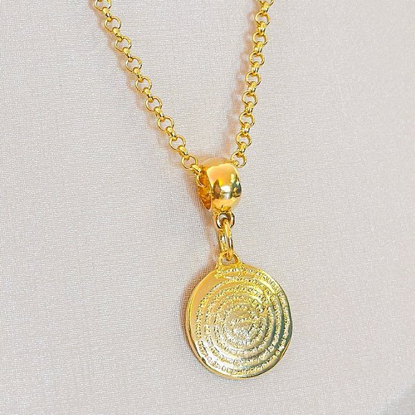 Conjunto - CONJ 2 PÇ CORDÃO ELO PORTUGUES + PINGENTE MEDALH C  PAI NOSSO FECHO LUXO