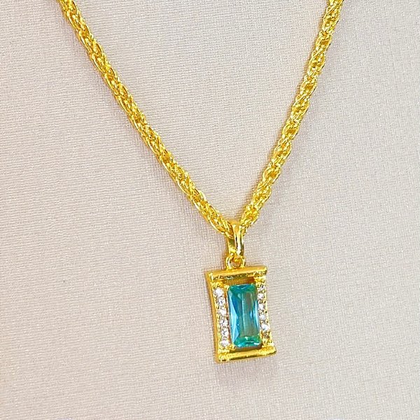 Conjunto - CONJ 2 PÇ GARG + PING RETANG AGUA MARINHA E CRAV ZIRC