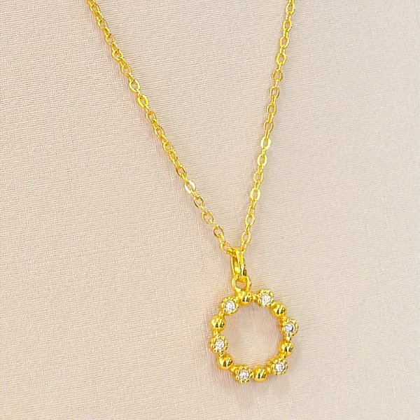 Conjunto - CONJ 2 PÇ GARG CADEAD 45+ PINGENTE GUIRLANDA COM ZIRC ENTORNO