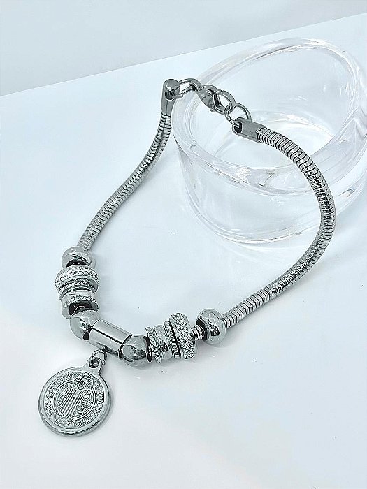PULSEIRA BERLOQUERA C/MEDALHA SÃO BENTO