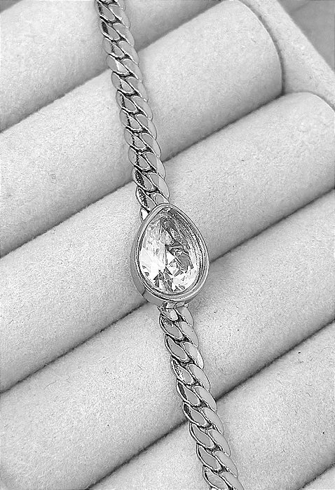 PULSEIRA ELO LÂMINA GRUMET C/ZIRC GOTA