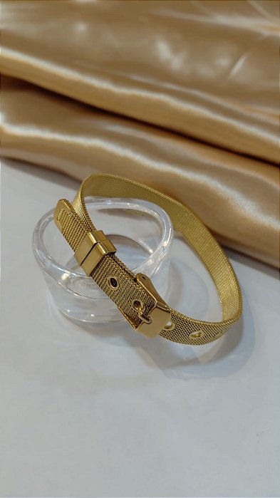 PULSEIRA MALHA ESTILO RELOG 23CM