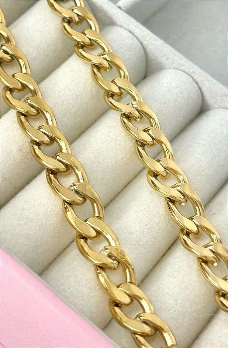 PULSEIRA ELOS GRUMET 22CM AÇO OURO