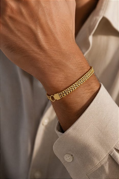 PULSEIRA BRACEL MASC GROUMET QUADRUPLO 3X7MM  21CM