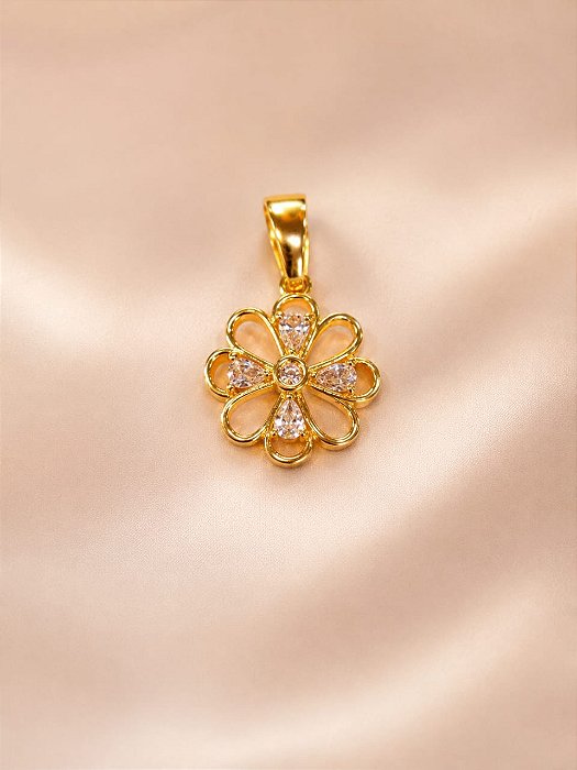 PINGENTE TREVINHO COM 5 PONTOS 2X2 ZIRCONIA
