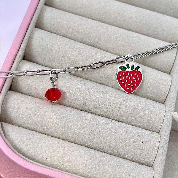 PULSEIRA FEMININA MORANGUINHO AÇO