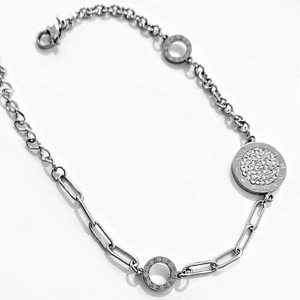 PULSEIRA LUXO COM DETALH GLITER E ESTILO RELÓGIO