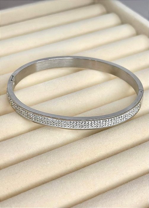 BRACELETE C/FAIXA CRISTAIS