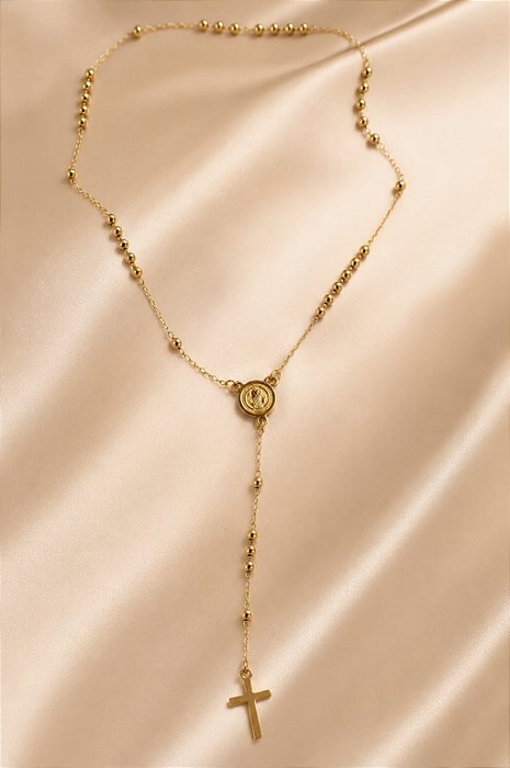 TERCINHO COM ESFERINHAS EM AÇO DOURADO