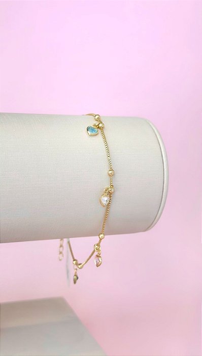 PULSEIRA MISTA MELINDROSA E ZIRCONIAS COLORIDAS CO