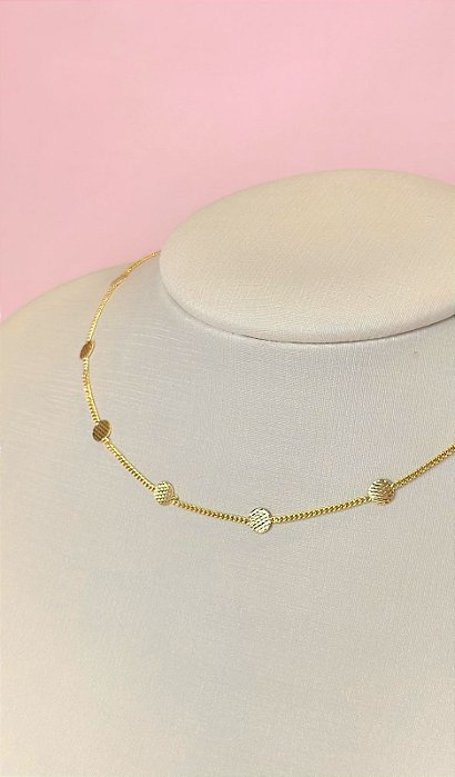 CHOCKER  SEQUENCIA CHAPINHA REDONDA DIAMANTADA