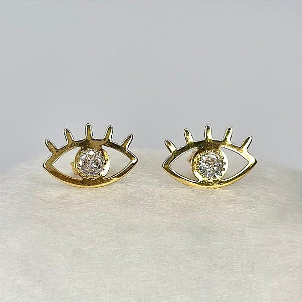 Brinco - BRINCO OLHO GREGO C IRIS ZIRCONIA 4mm